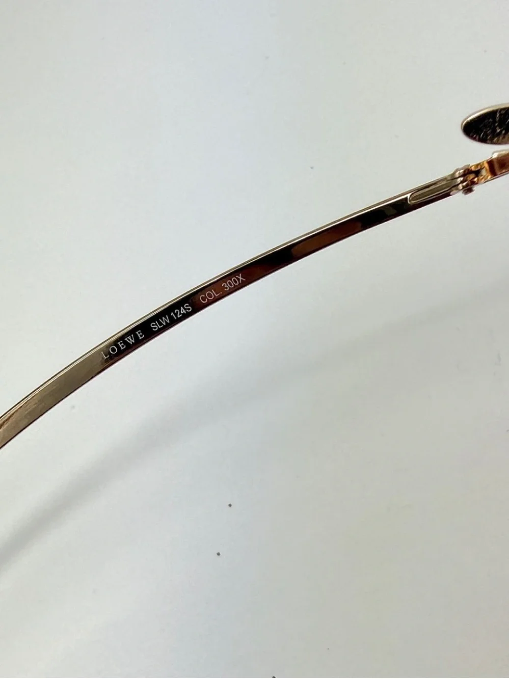LOEWE SLW 124S Col 300X Deadstock Y2K Rimless Oval Sunglasses Orange Gold Set
